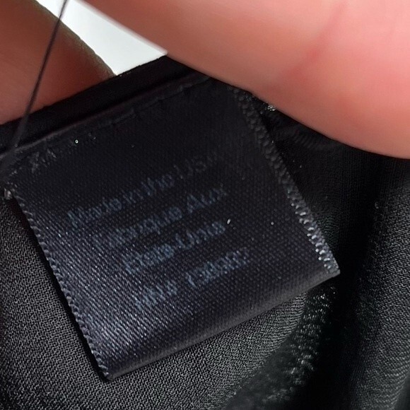 Dress the Population Leather and Chiffon High Low Alondra in Black S - Picture 11 of 16